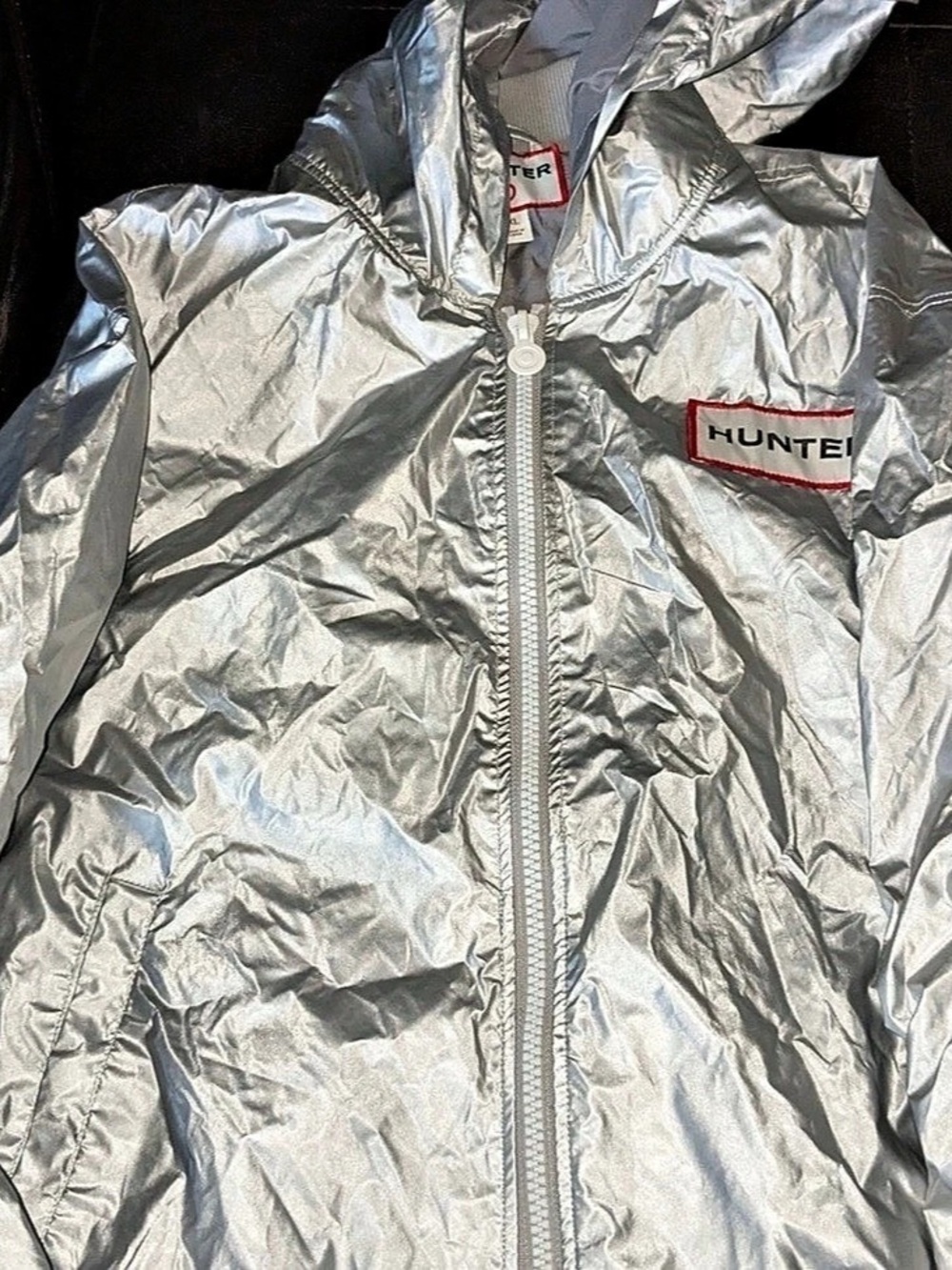 Hunter for Target Metallic Silver Hooded Windbreaker Jacket Metallic Silver